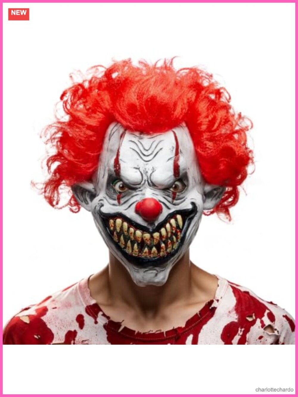 Latex Clown Mask Scary Halloween Cosplay Costume Accessory Adults